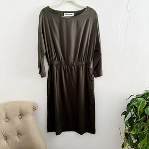 Kings of Indigo Olive Green Dolman Sleeve Dress (fits M)